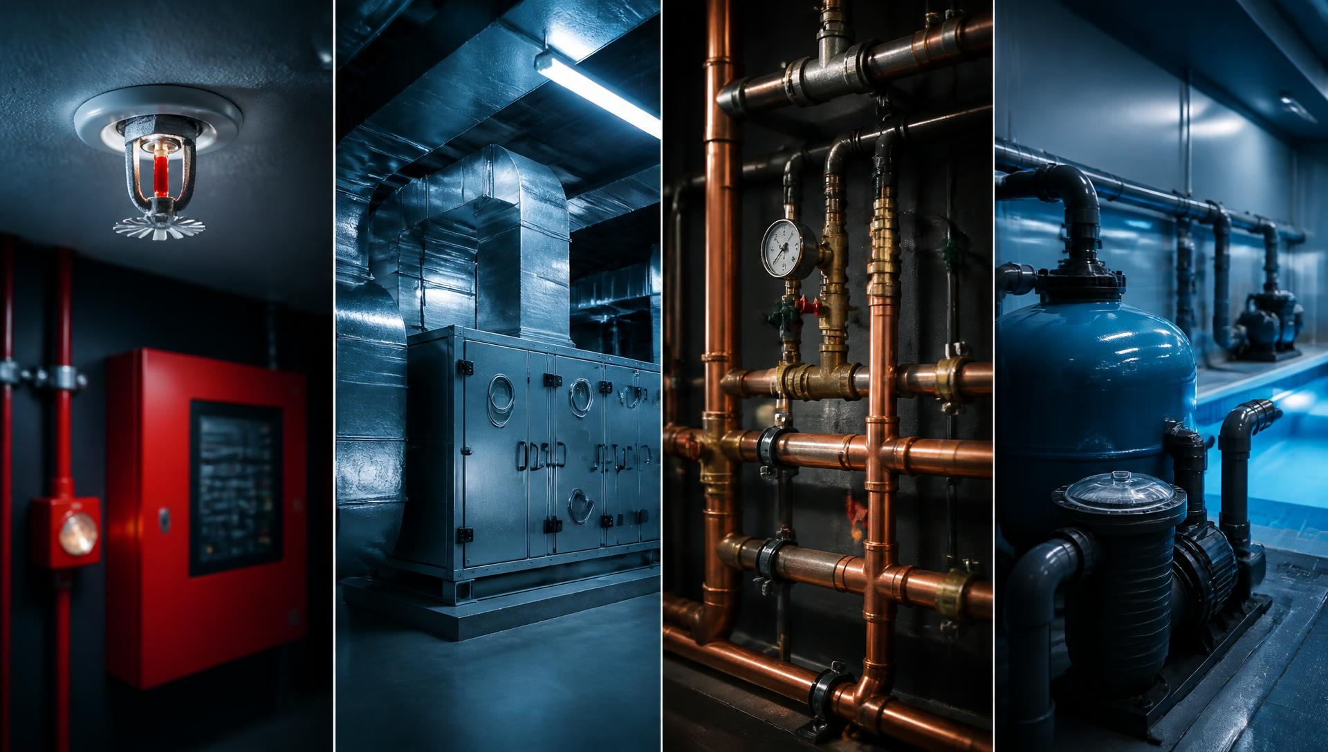 Fire safety, HVAC, plumbing and swimming pool mechanical systems